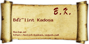 Bálint Kadosa névjegykártya